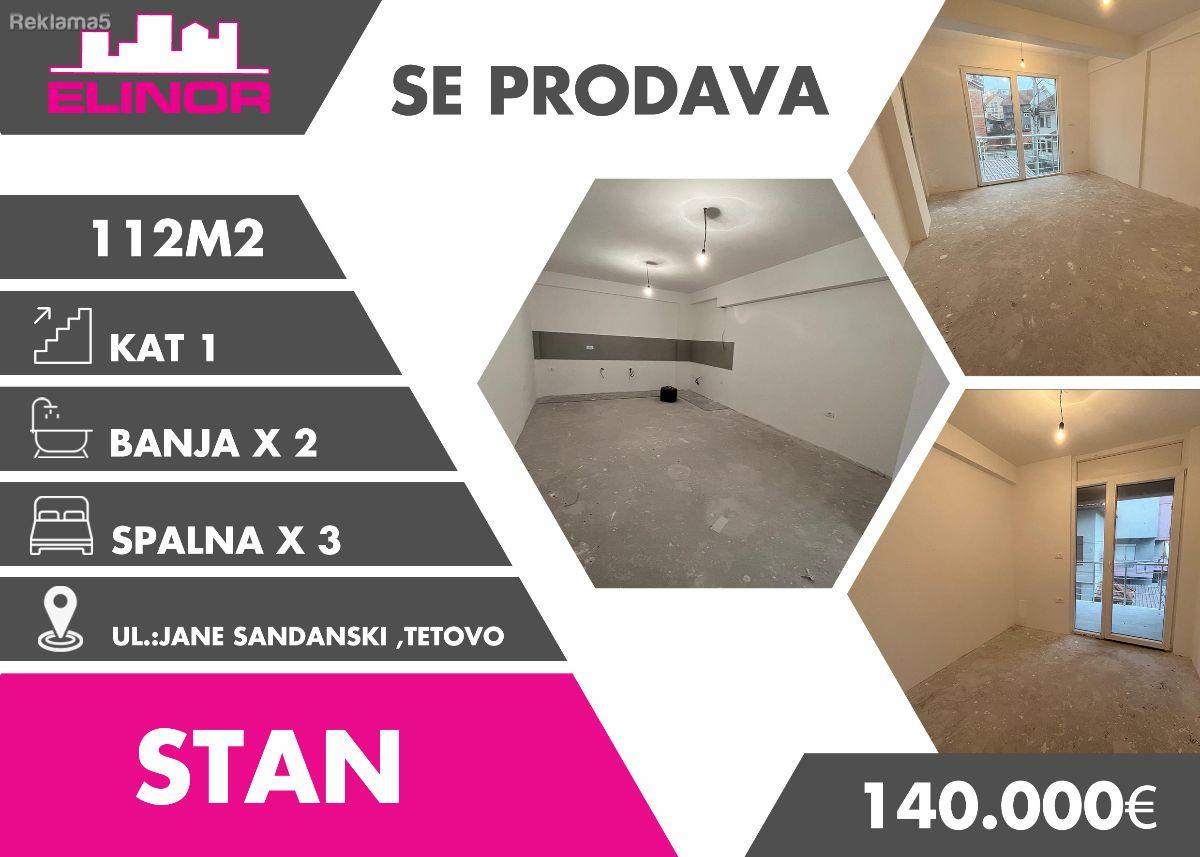 Se prodava stan na ul.: Jane Sandanski vo Tetovo