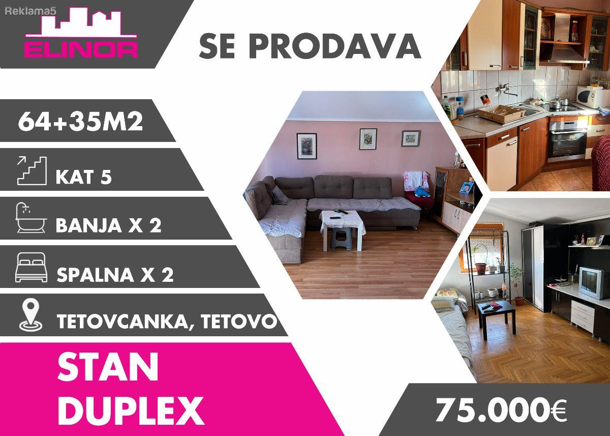Se prodava stan duplex vo Tetovcanka, Tetovo