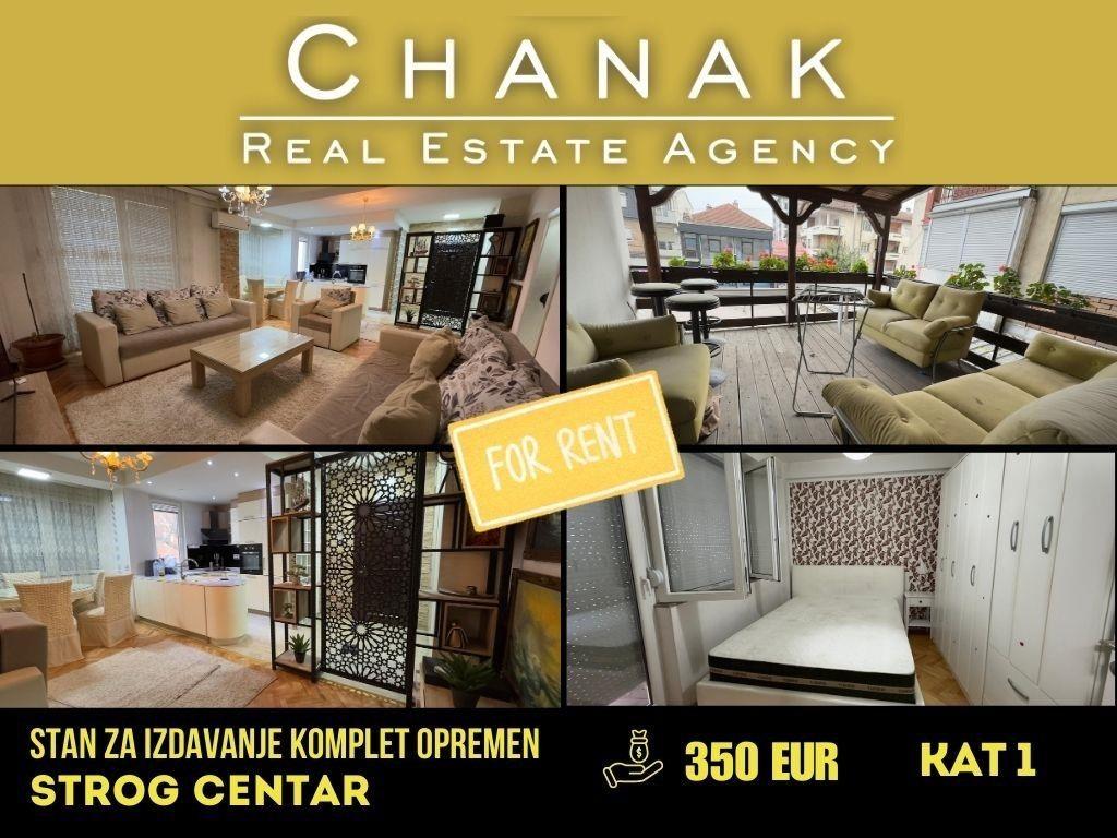CHANAK IZDAVA ODLIČEN STAN SO 1 SPALNA VO STROG CENTAR