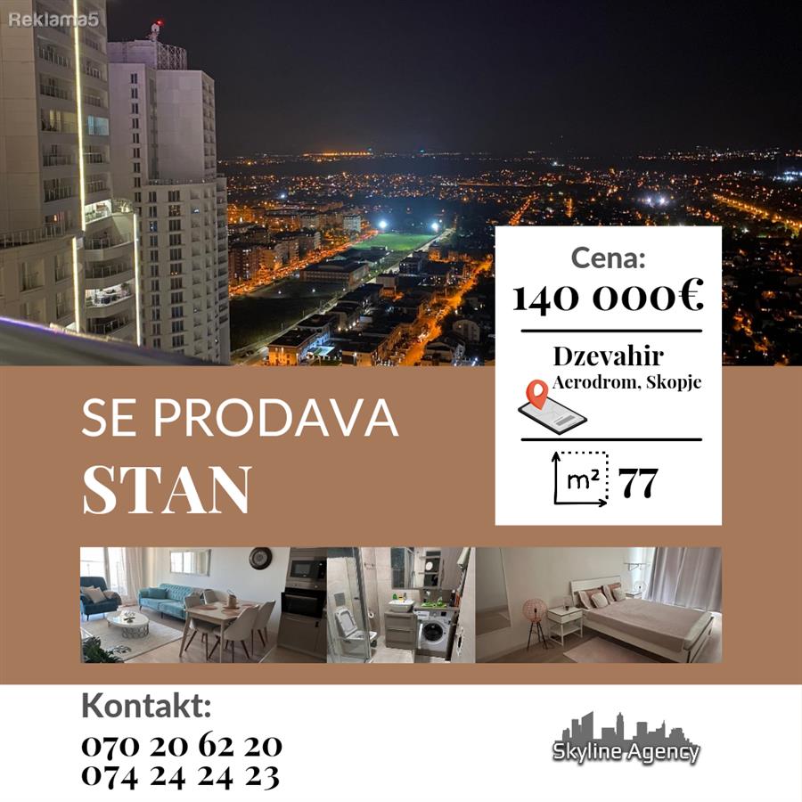 SE PRODAVA stan vo Dzevahir, Skopje