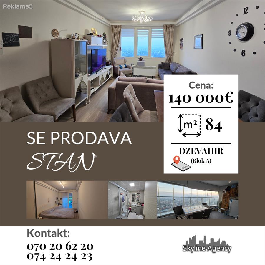 SE PRODAVA stan vo Dzevahir, Skopje