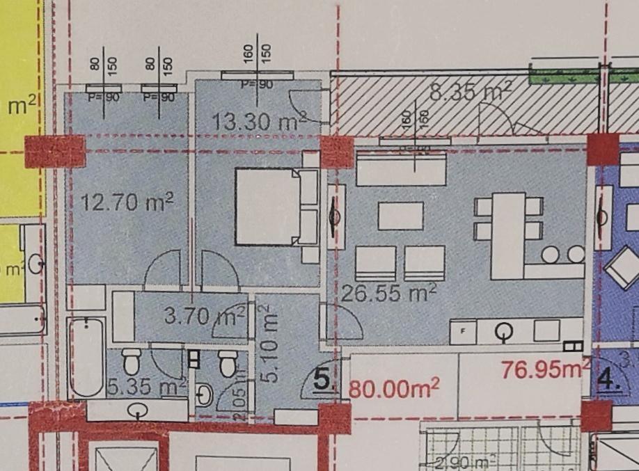 New apartment 82m2, on the 1st floor