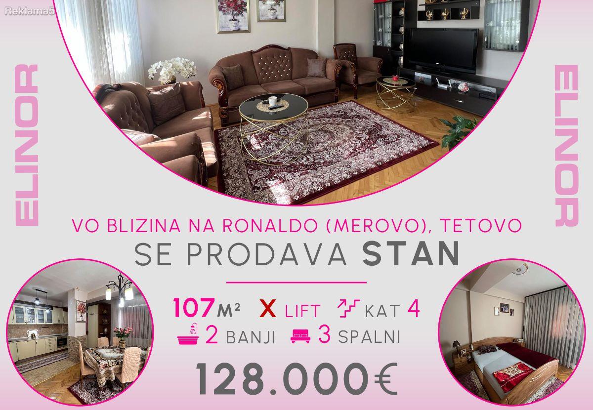 Se prodava stan so 3 spalni na Marshal Tito vo Tetovo