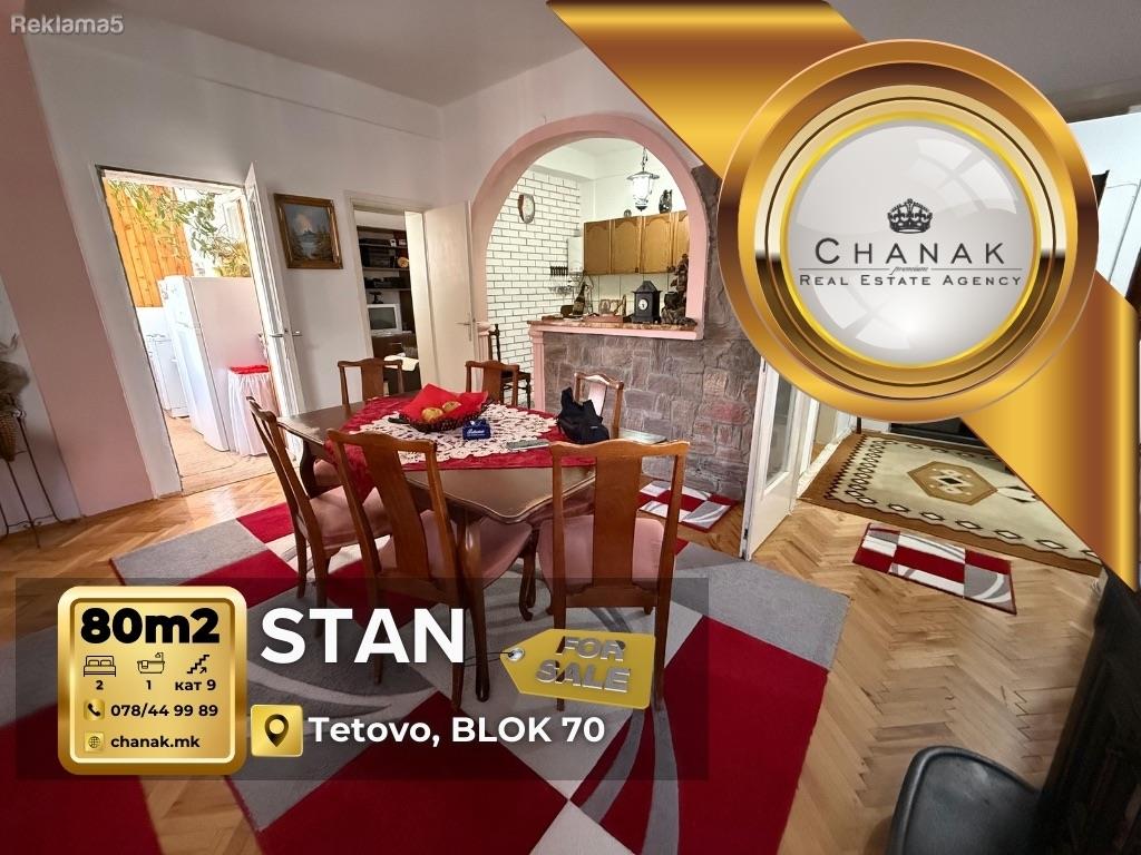 SE PRODAVA STAN SO 2 SPALNI VO BLOK 70