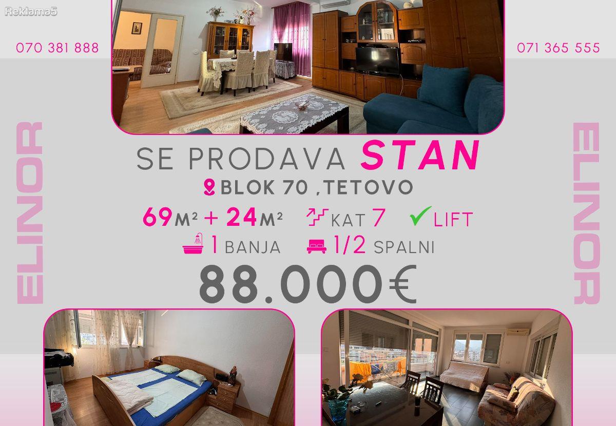 Se prodava stan vo Blok 70 vo Tetovo