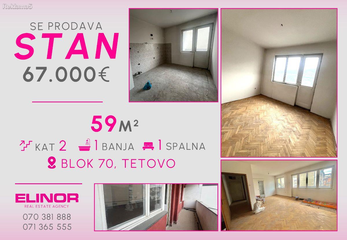 Se prodava stan vo Blok 70 vo Tetovo