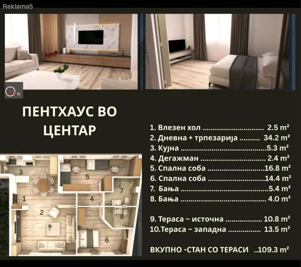 NOV PENTHAUS VO CENTAR POZADI UNIVERZALNA
