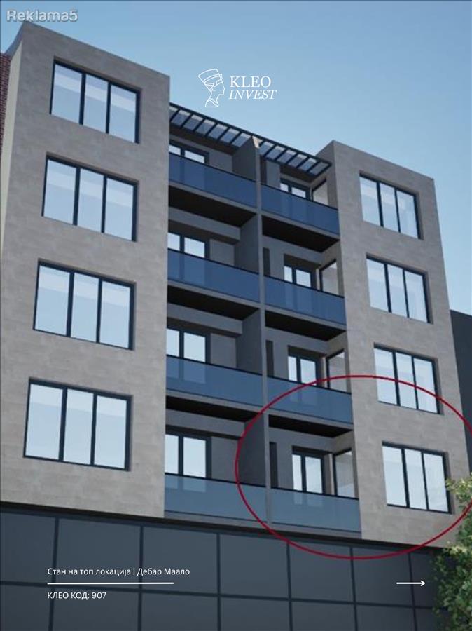 A new apartment under construction at a top location in Debar Maalo is for sale