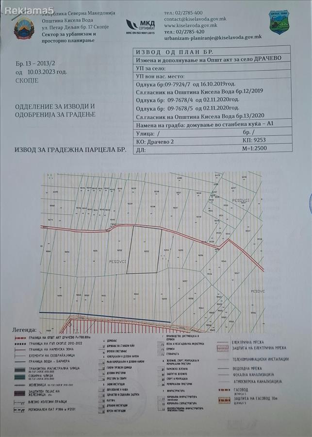 PLOT FOR SALE IN DRACEVO