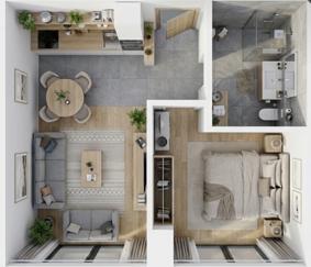 ***Capital***Two-room apartments 38 m2, Bejbunar