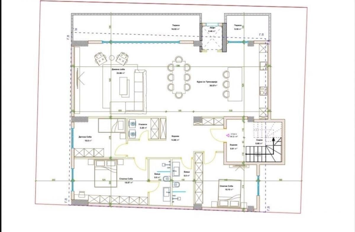 A new apartment of 159m2 is for sale in Taftalidze