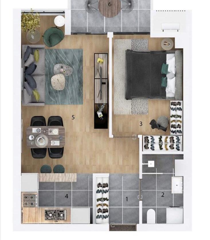 A new apartment of 42m2 is for sale in Airport-Skopje