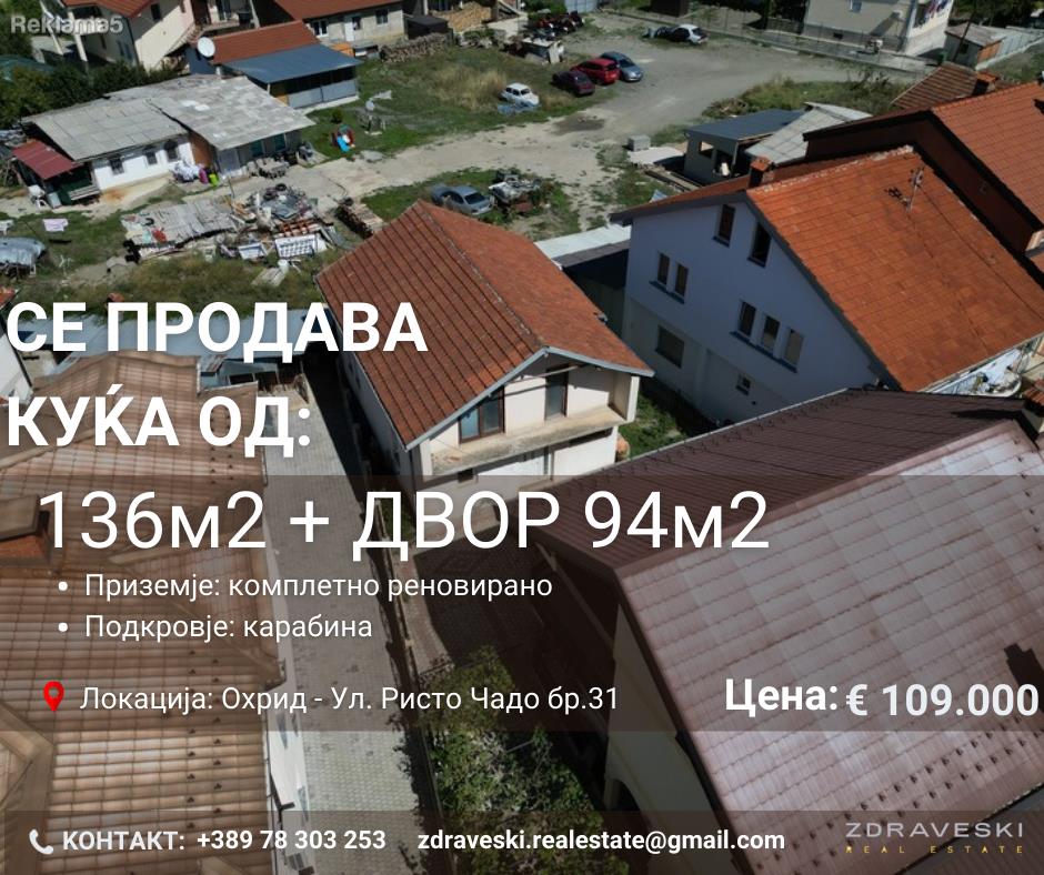 House of 136m2 + dvor 94m2 for sale - ZDRAVESKI