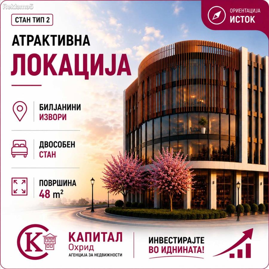 ***Capital*** New two-room apartments in Ohrid, 48 sq m, Bejbunar