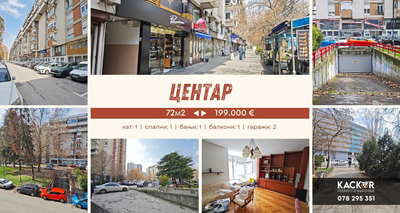 Center (PS BEKO) / 72m2 + 2 garages / 1 bedroom