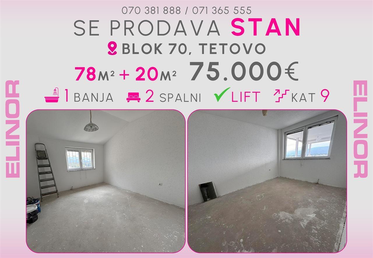 Se prodava stan vo Blok 70 vo Tetovo