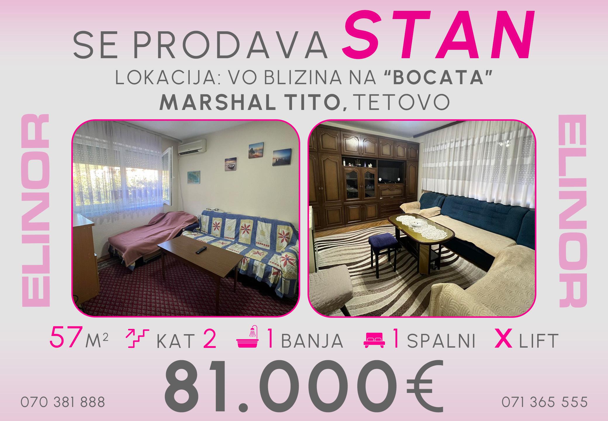 Se prodava stan 57m2 vo strog Centar vo Tetovo