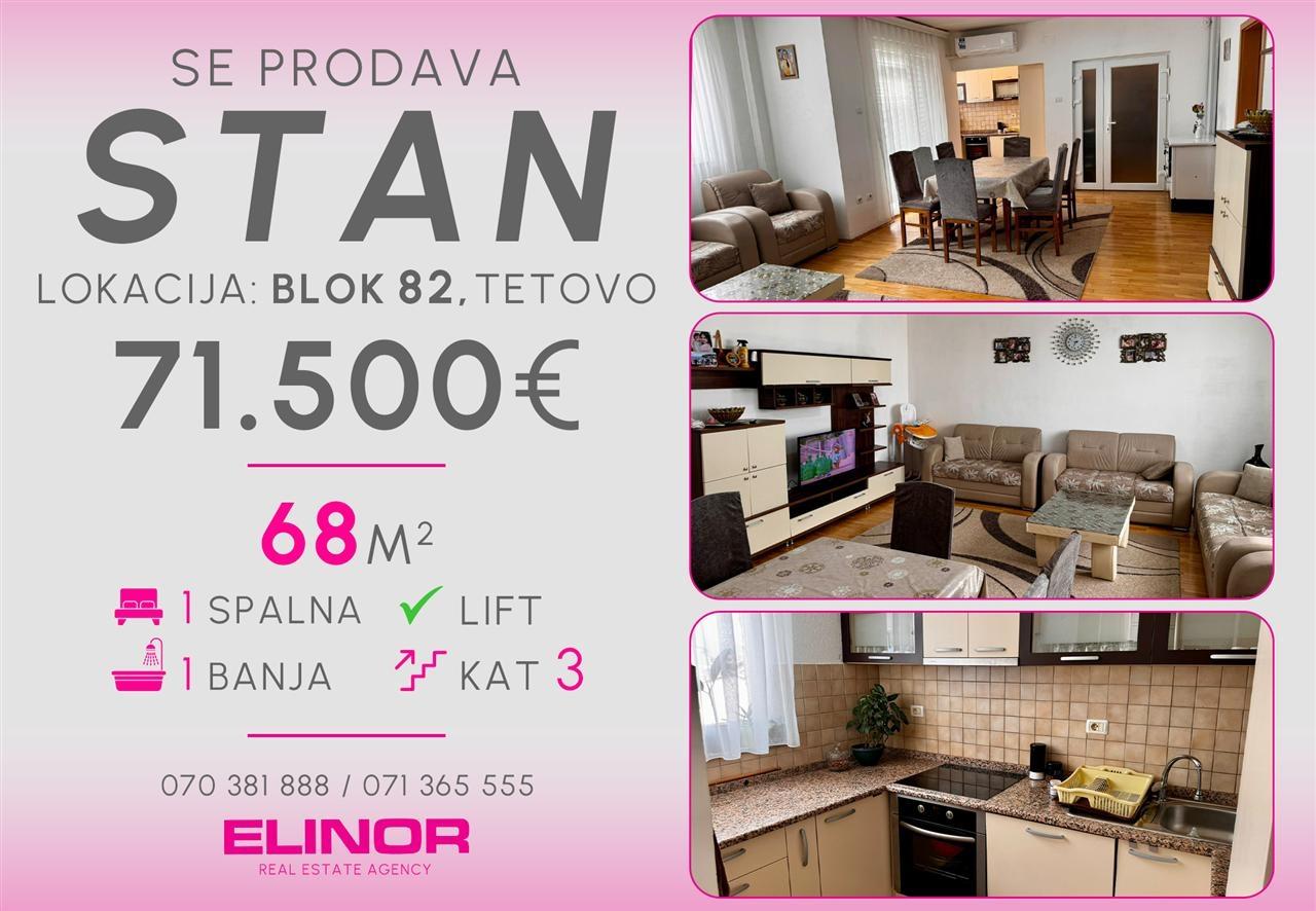 Se prodava stan vo Blok 82 vo Tetovo