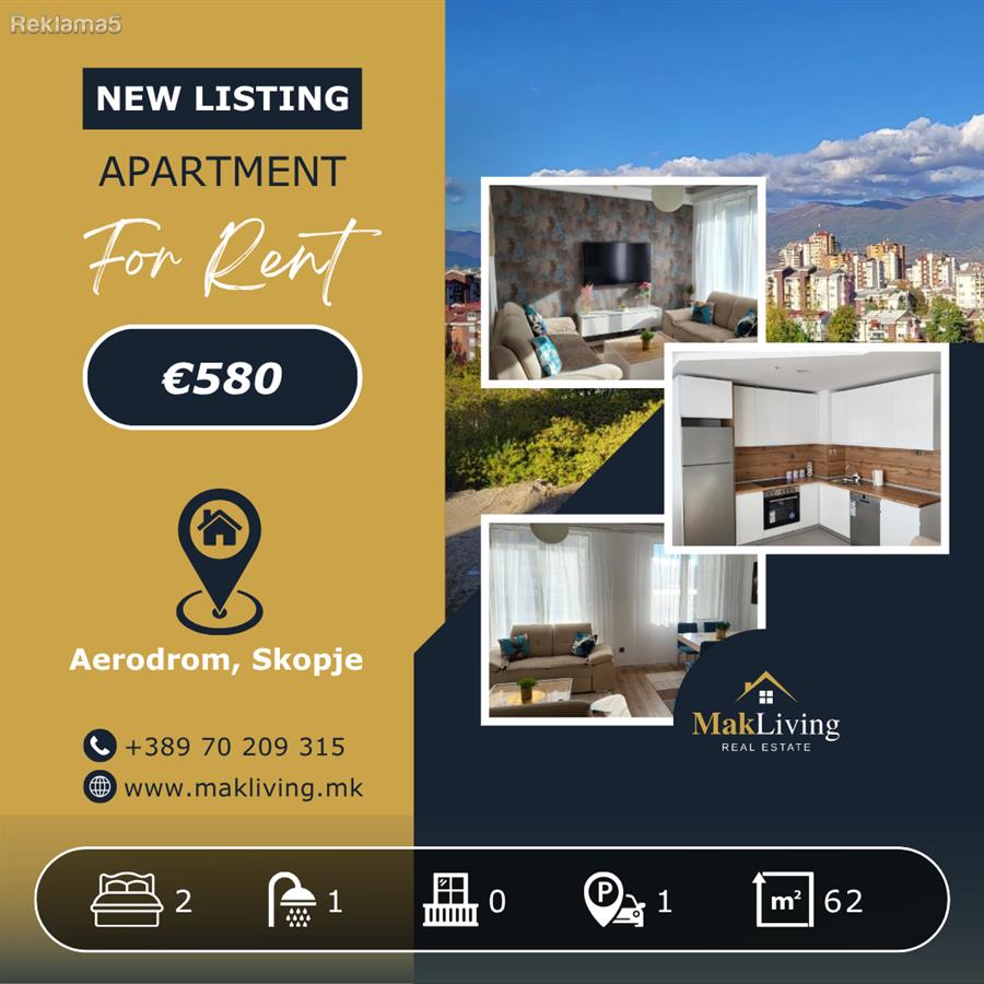 Three-room apartment 62m² for rent in Javahir