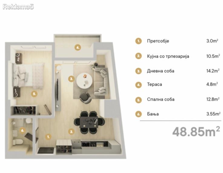 SE PRODAVA STAN 71M2 VO TAFTALIDJE 2