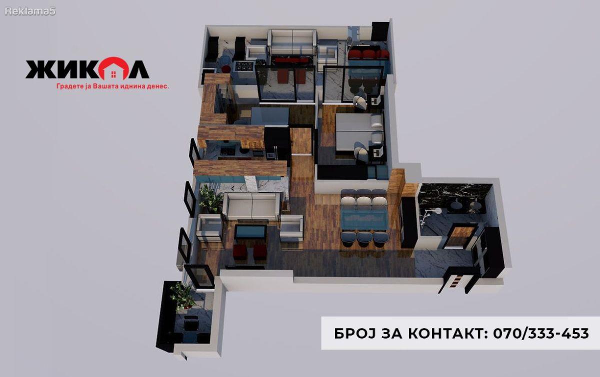 New three-room apartment 98m2 - PENTHOUSE