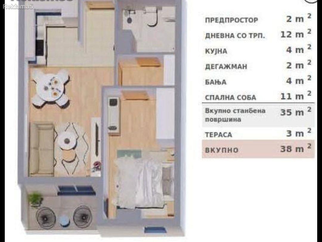 Apartment for rent 38m2 airport