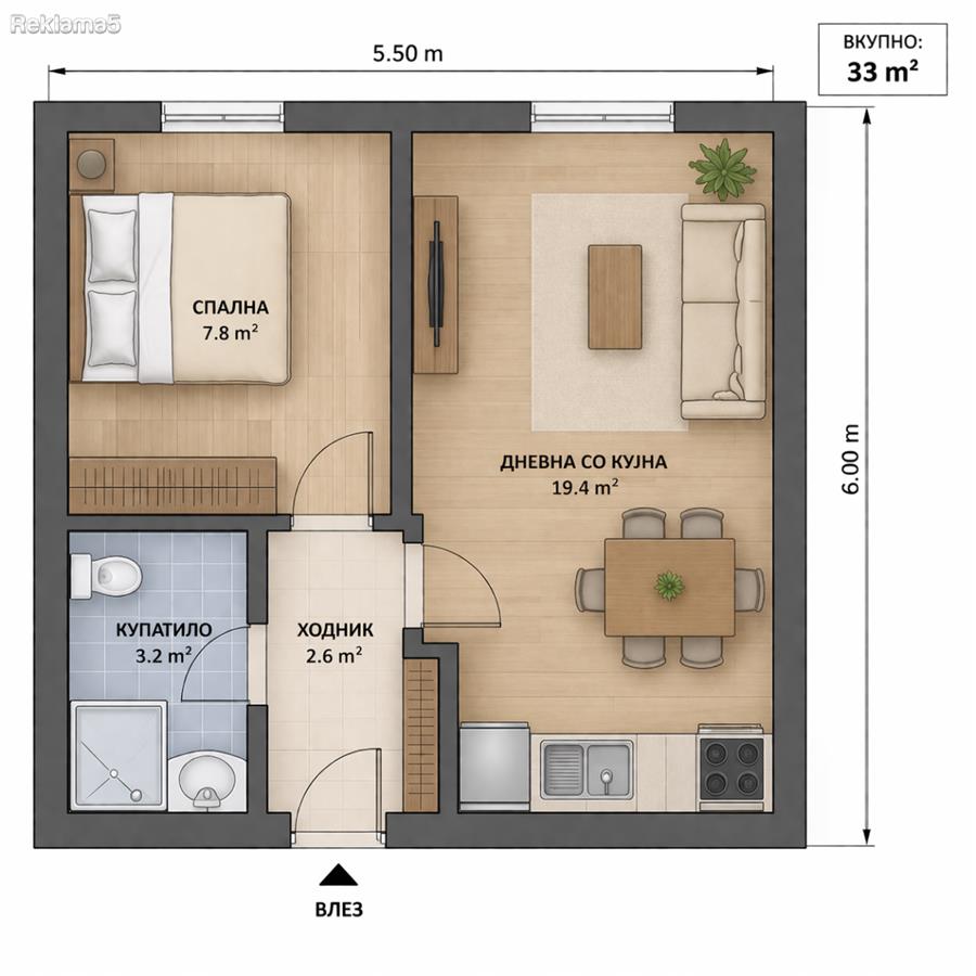 Renovated apartment for sale in Ohrid Daljan, 5 minutes from the lake