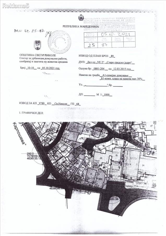 Mesto vo Strog Centar so markica za Zgrada