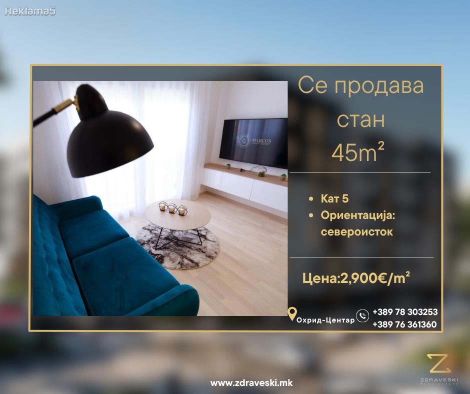 Beautiful apartment 45m² for sale - ZDRAVESKI