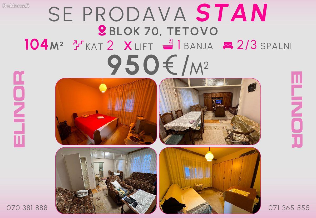 Se prodava stan vo Blok 70 vo Tetovo