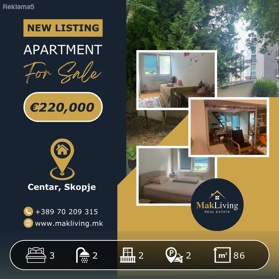 For sale: 86 m² apartment with 3 bedrooms in Michurin
