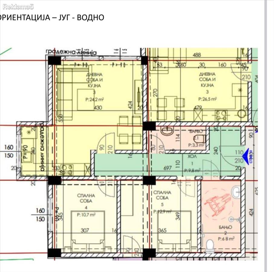 We are selling a nice 3-room apartment in a building of 72m2, with 2 floors