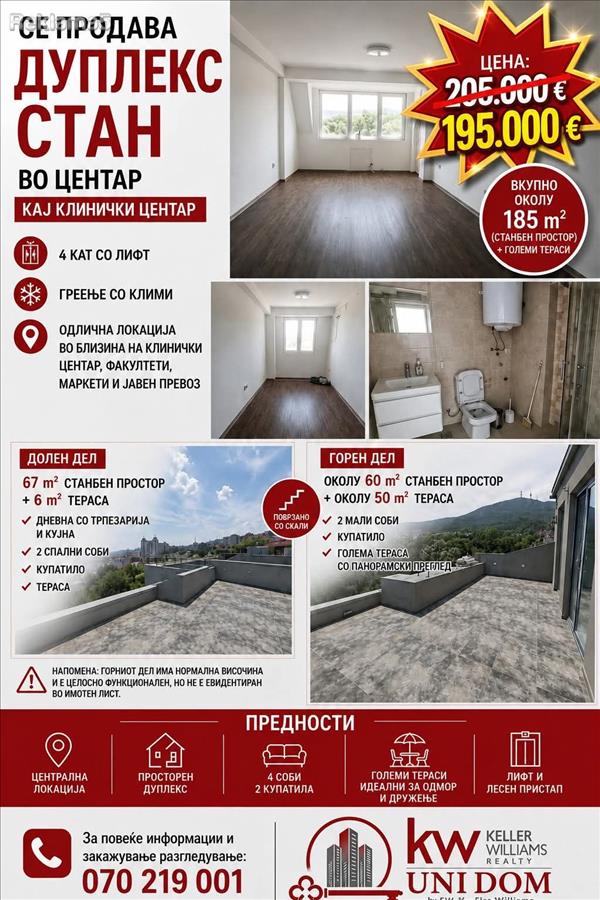 We are selling a duplex apartment in Klinički Dolno Vodno