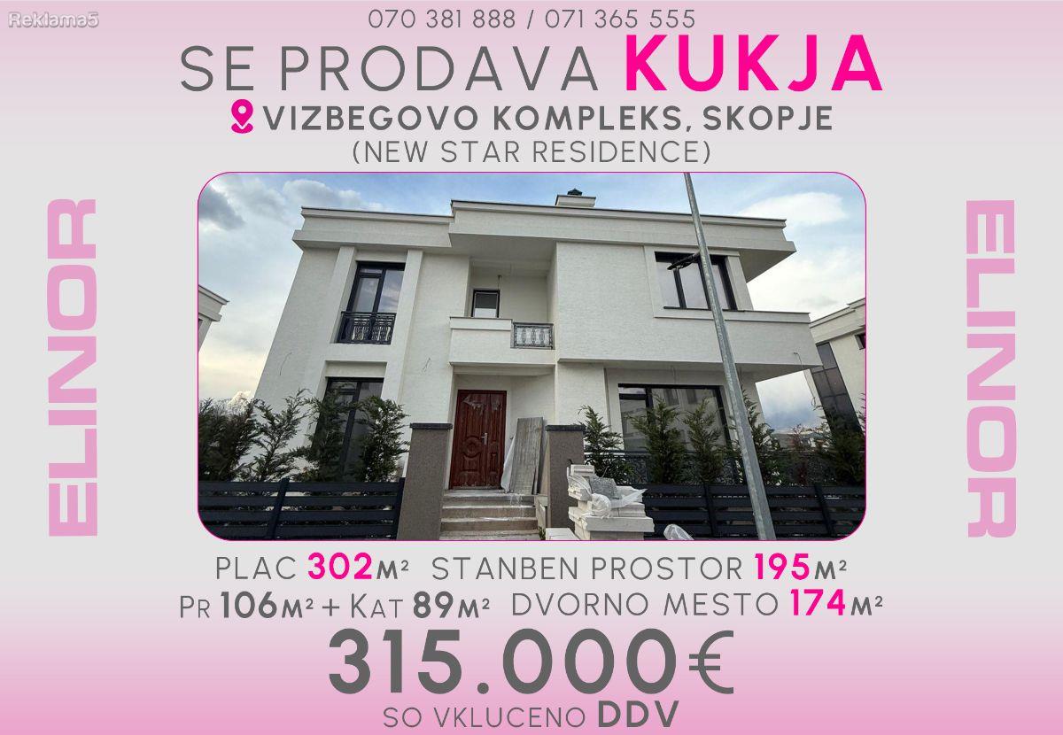 Se prodava NOVA kukja vo Vizbegovo, Skopje