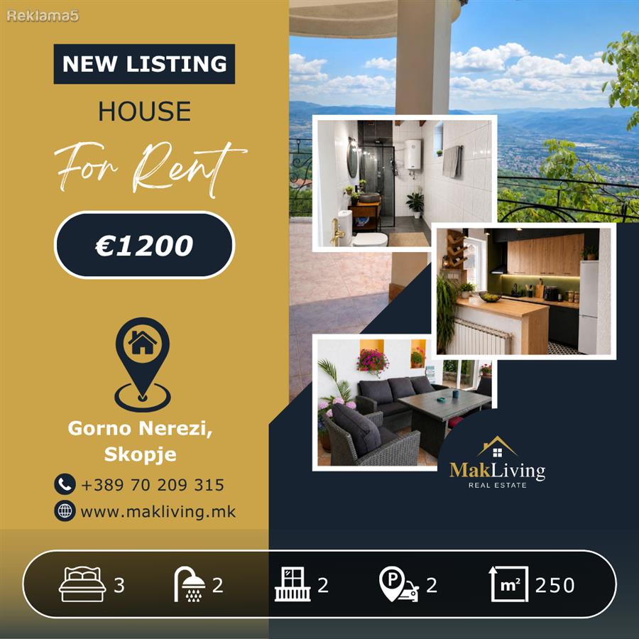 Mountain style house for rent in Gorno Nerezi