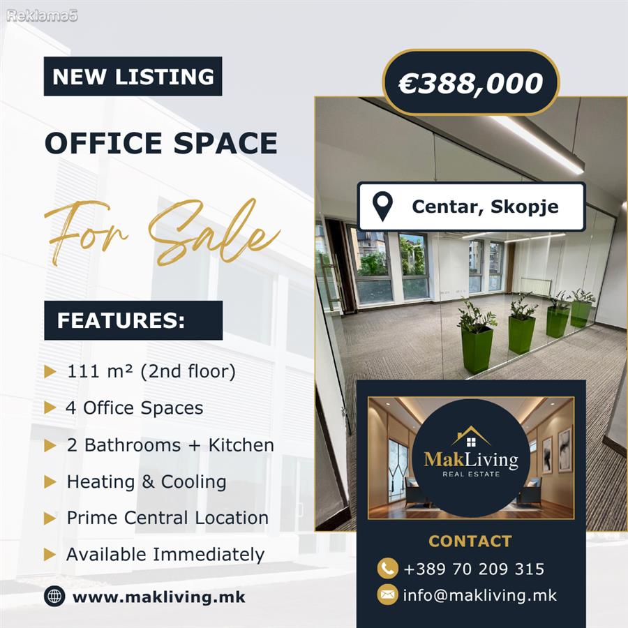 Business space for sale in Center Skopje!