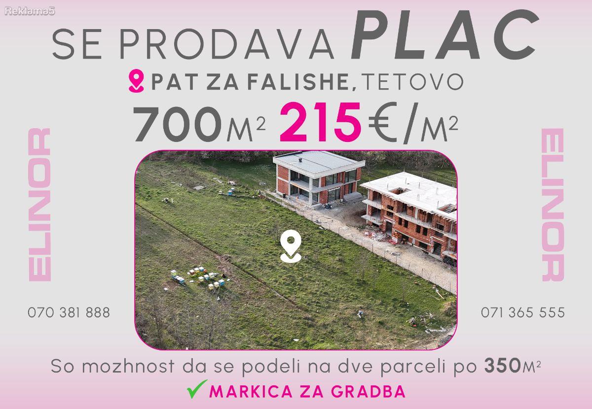 Se prodava plac na pat za Falishe, Tetovo