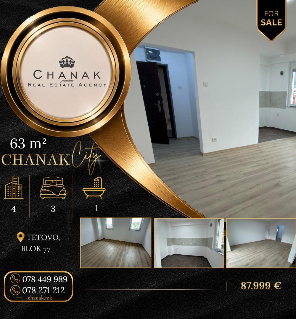 NA PRODAZBA | STAN 63M² + 6M² VO BLOK 77 - 3 SPALNI