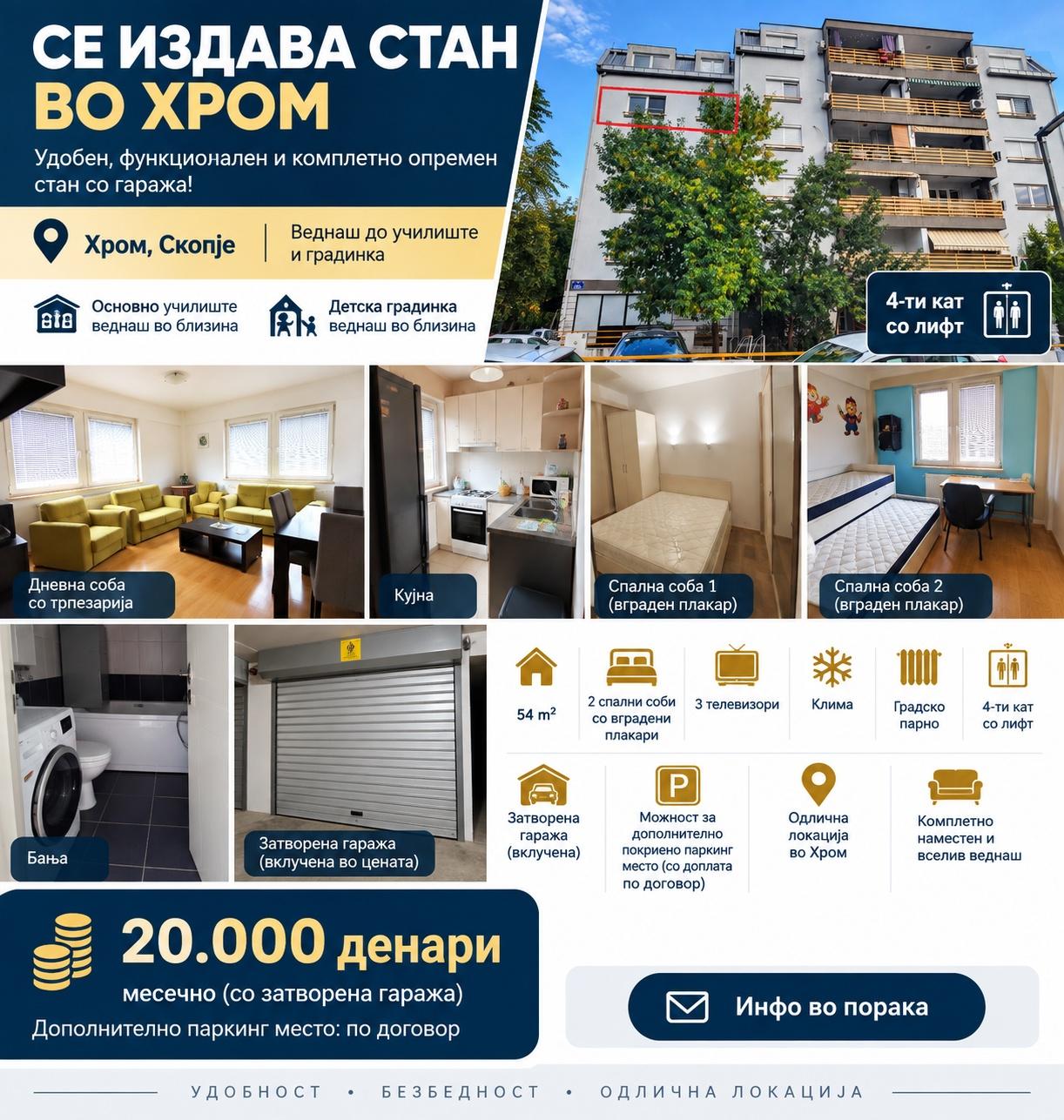 Apartment Chrom for rent for a longer period