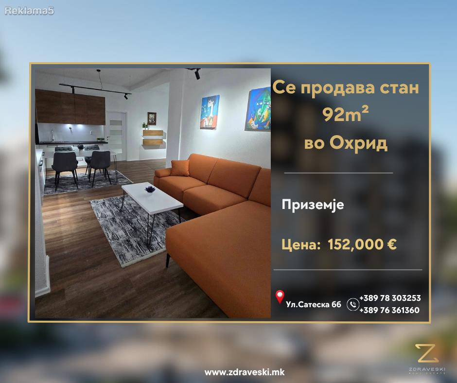A new, completely named apartment for sale, 92m²-ZDRAVESKI