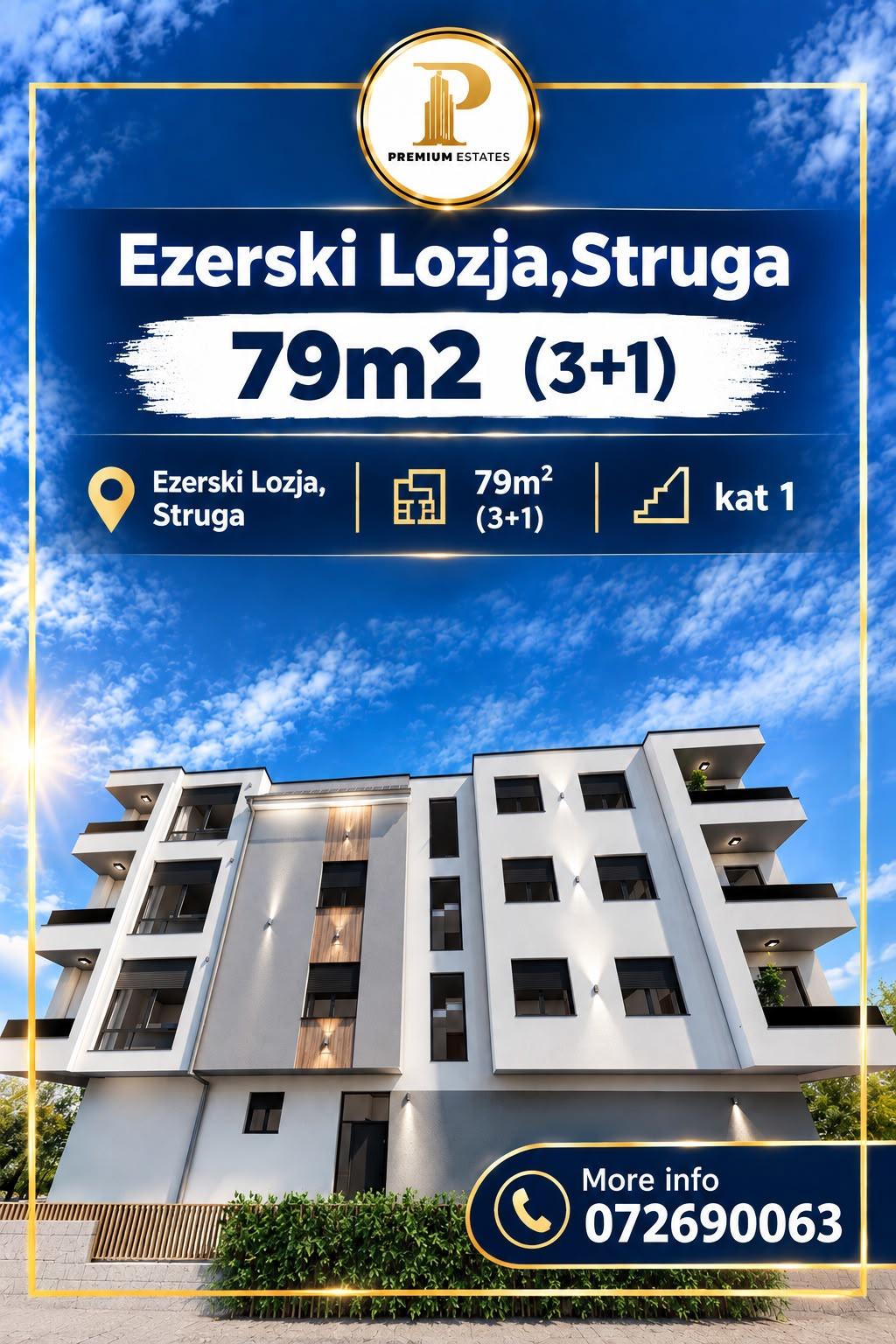 Se prodava stan od 79m2 vo Ezerski Lozja,Struga