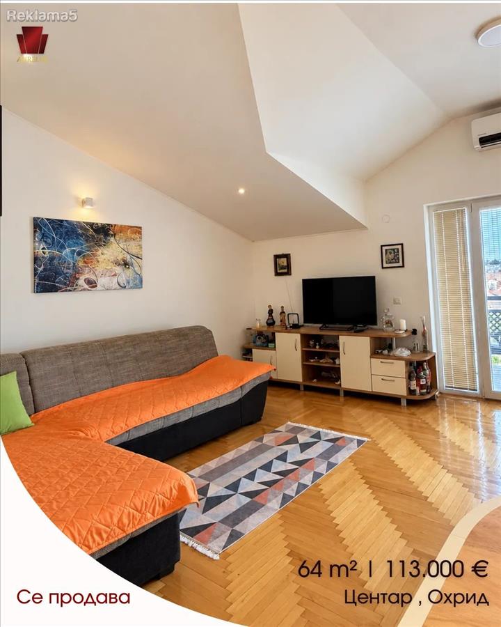 Apartment of 64 m² in the center of Ohrid.