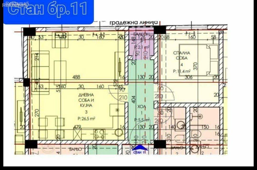 We are selling a nice 2-room apartment under construction, K. WATER, 51M2