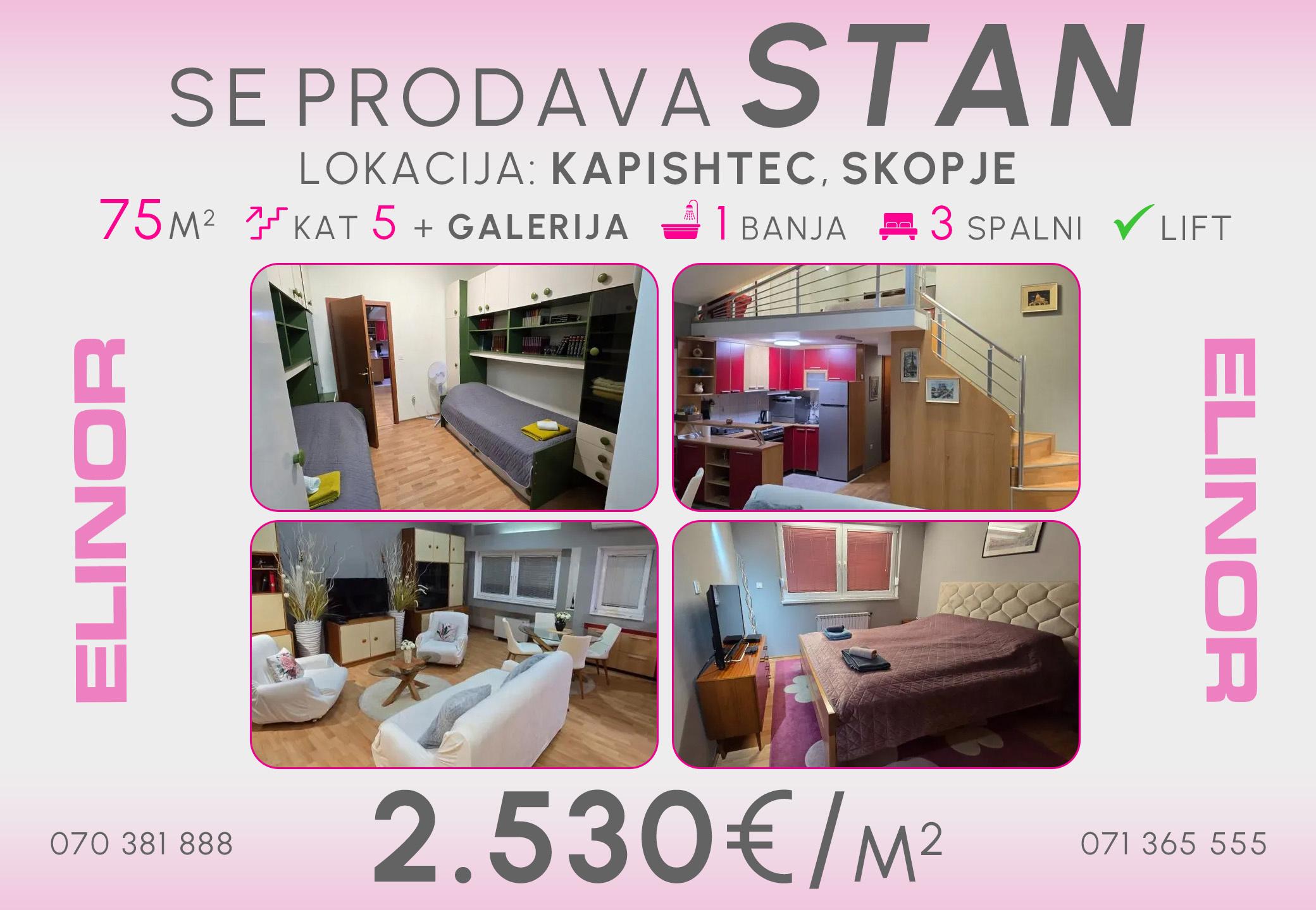Se prodava stan vo Kapishtec, Skopje
