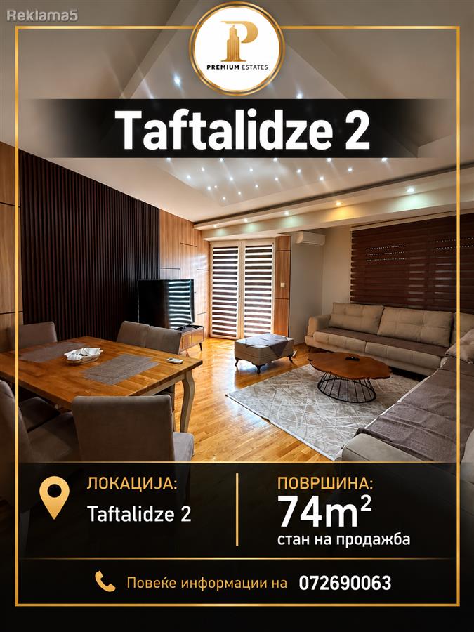 Se prodava stan od 74m2 vo Taftalidze 2,Skopje