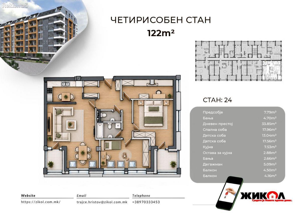 NEW four-room apartment 122m2