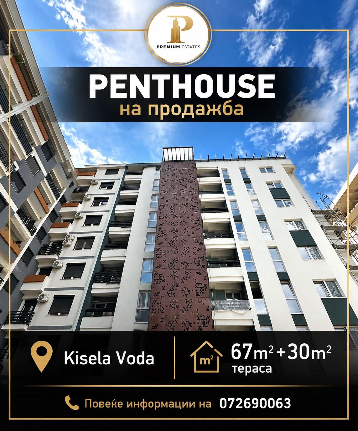 Penthouse of 67m2 + 30m2 terrace for sale in Kisela Voda, Sk