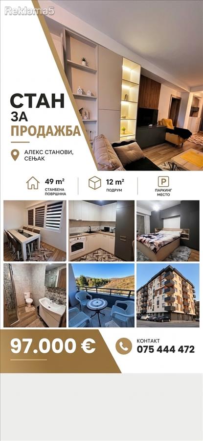 Luxury furnished apartment 49m² and parks for sale