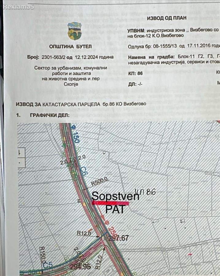 Gradezen Plac Vo Vizbeg 6853m2 G2 G3 G4