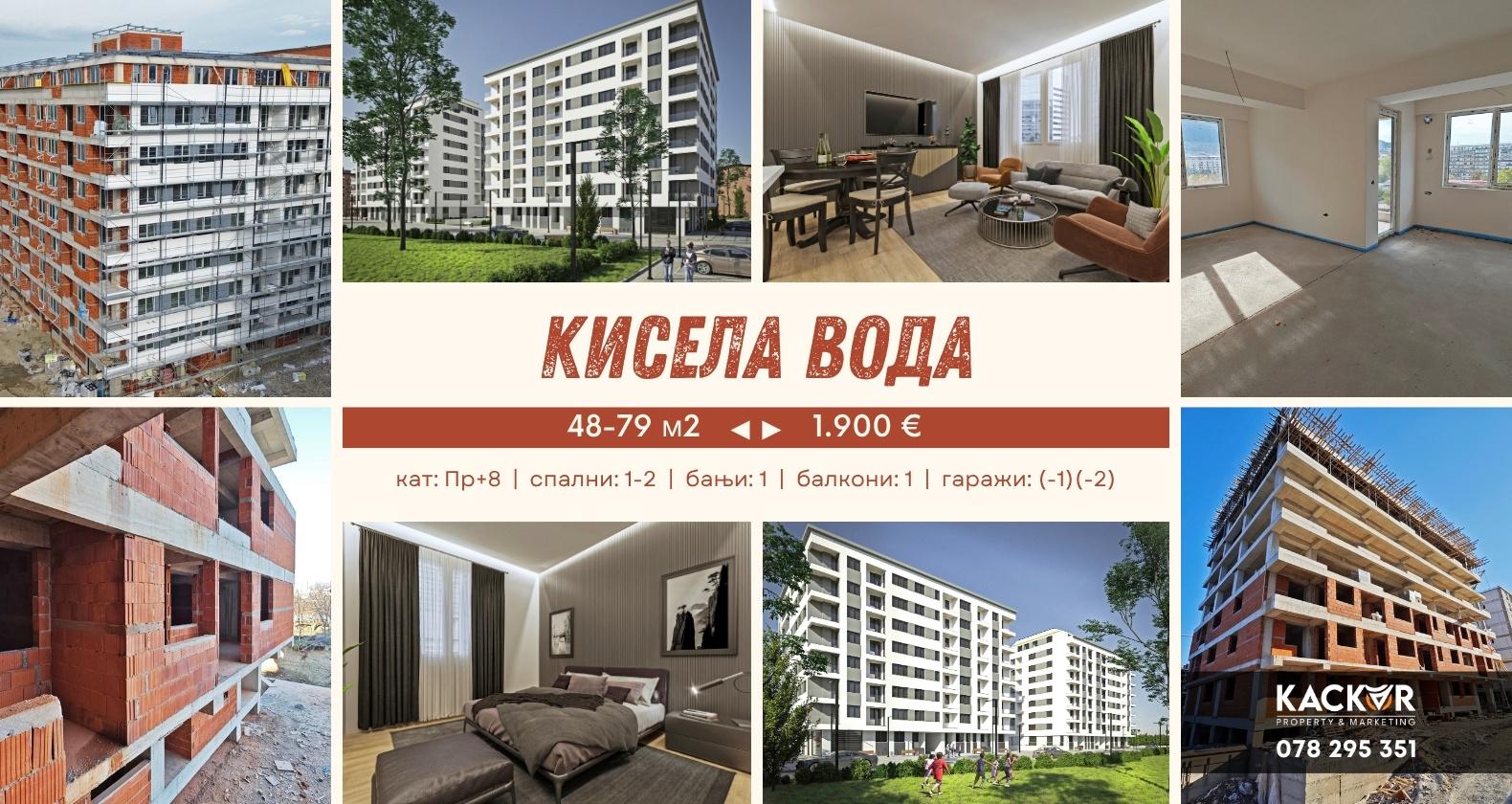 Kisela Voda / 48-79 m2 / 1-2 bedrooms / ready at the end of 2027